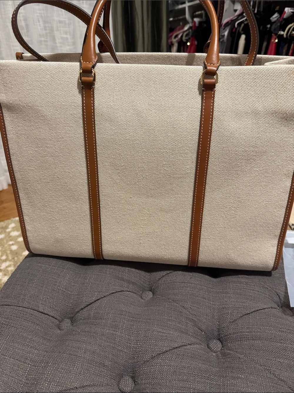 Tory Burch structured canvas